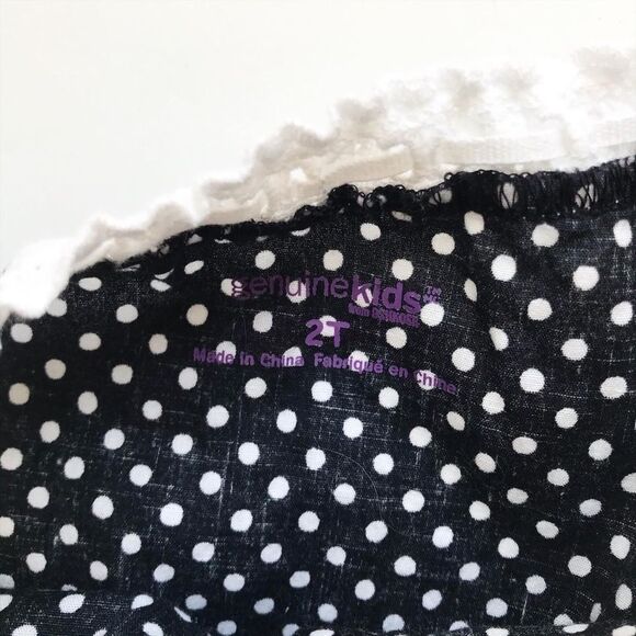 Genuine kids black/white polka dot romper EUC 2T - Picture 3 of 4
